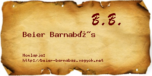 Beier Barnabás névjegykártya